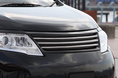 M'z SPEED フロントグリル スーパーブラック (KH3) FRP セレナ C25 NC25 H19.12~H22.10 20S/20G MC後 アラウンドビューモニター無車拍卖