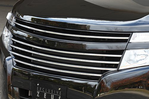 M'z SPEED フロントグリル ホワイト (QAB) FRP エルグランド E52系 H22.8~H26.3 ハイウェイスター MC前 アラウンドモニター無車拍卖