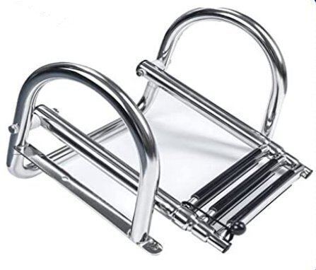 伸縮式手すり付はしご1PCE タラップ 3ステップ スライド折り畳み式 船舶 ボート ヨット プール マリンスポーツ アクセサリー ステンレス鋼拍卖