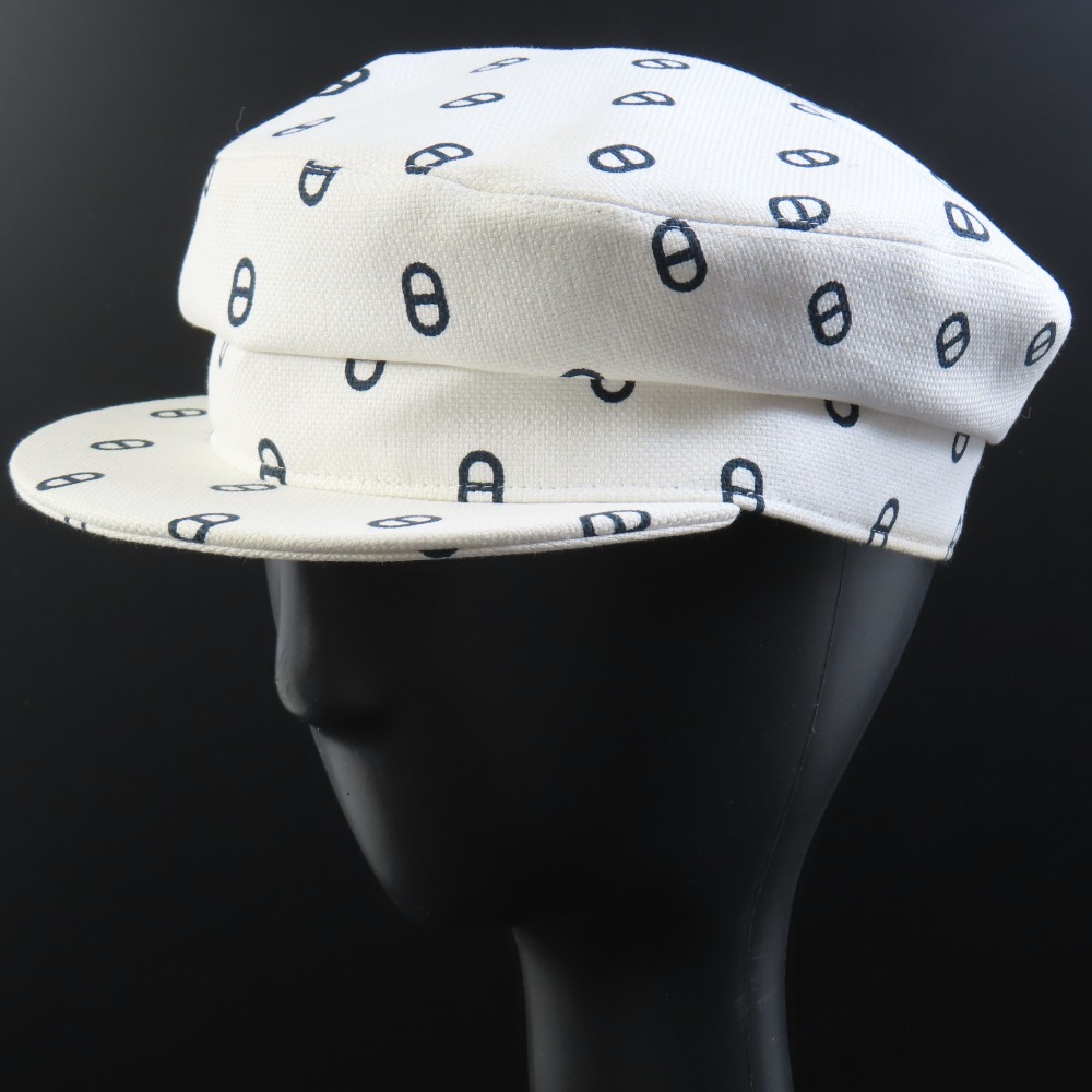 204204★1円スタート★HERMES エルメス 中極美品 シェーヌダンクル柄 56 セリエ ハンチング キャップ 帽子 キャスケット拍卖