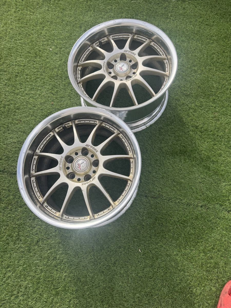 希少 WORK 戦 17インチ 2本set 良品 9j off 38 PCD114.3 5穴  シルビア チェイサー 等…拍卖