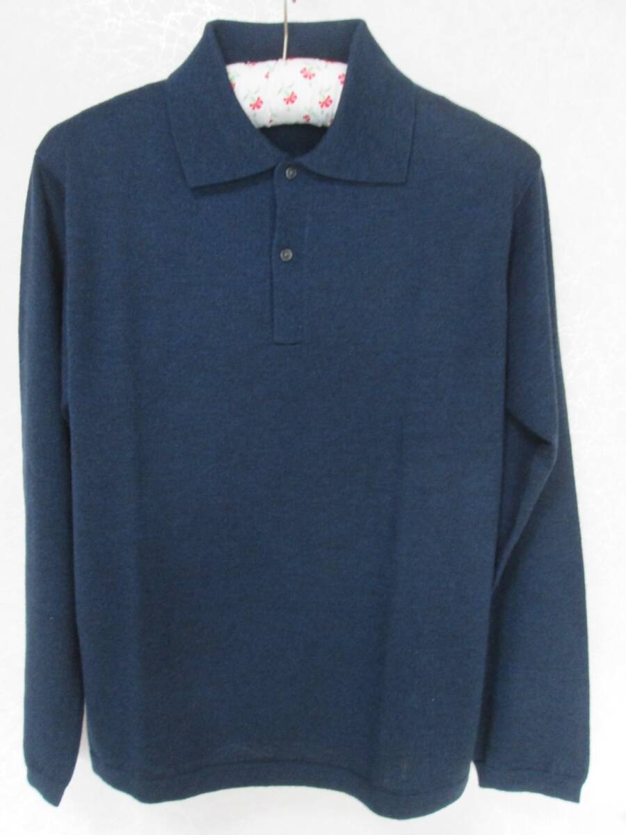 * 無印良品 洗える ウール100% ポロ襟 セーター ニット編み ハイゲージ 男性=M トップス 長袖 良品計画 ※未使用に近いが難あり拍卖