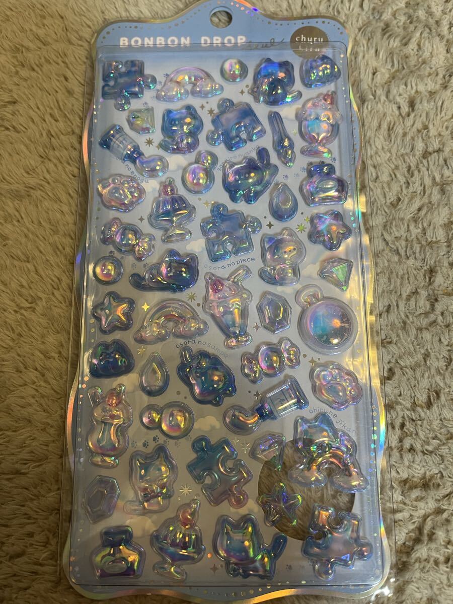 ボンボンドロップシール churukira そらねこボンボン 空 猫 ネコ オーロラ クーリア拍卖