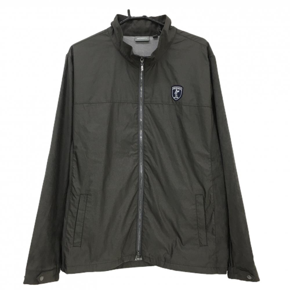 【美品】アシュワース 切替ジャケット ダークグレー×ダークブラウン ロゴワッペン 裏微起毛 メンズ XO ゴルフウェア ASHWORTH拍卖