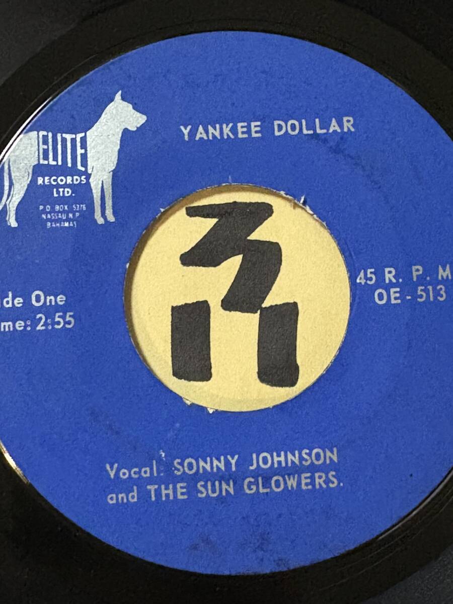試聴 SONNY JOHNSON AND THE SUN GLOWERS YANKEE DOLLAR / ONLY ME 両面NM CALYPSO BAHAMA ローカル・プレス COCA-COLA SONG拍卖