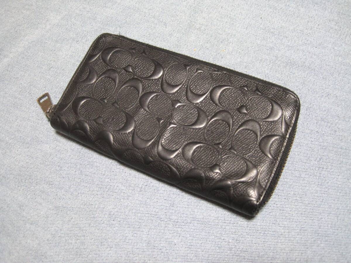 コーチ 【 COACH 】 F58113 シグネチャー ラウンドファスナー 長財布 ブラック 黒 【 クロスグレインレザー 】拍卖