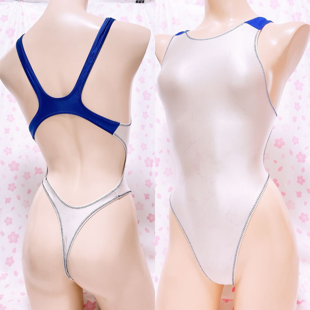 286 AESCO Tバック 競泳水着 レディース スイムウエア ワンピース 水着 整理品 匿名配送 ツルツル光沢サテン生地拍卖