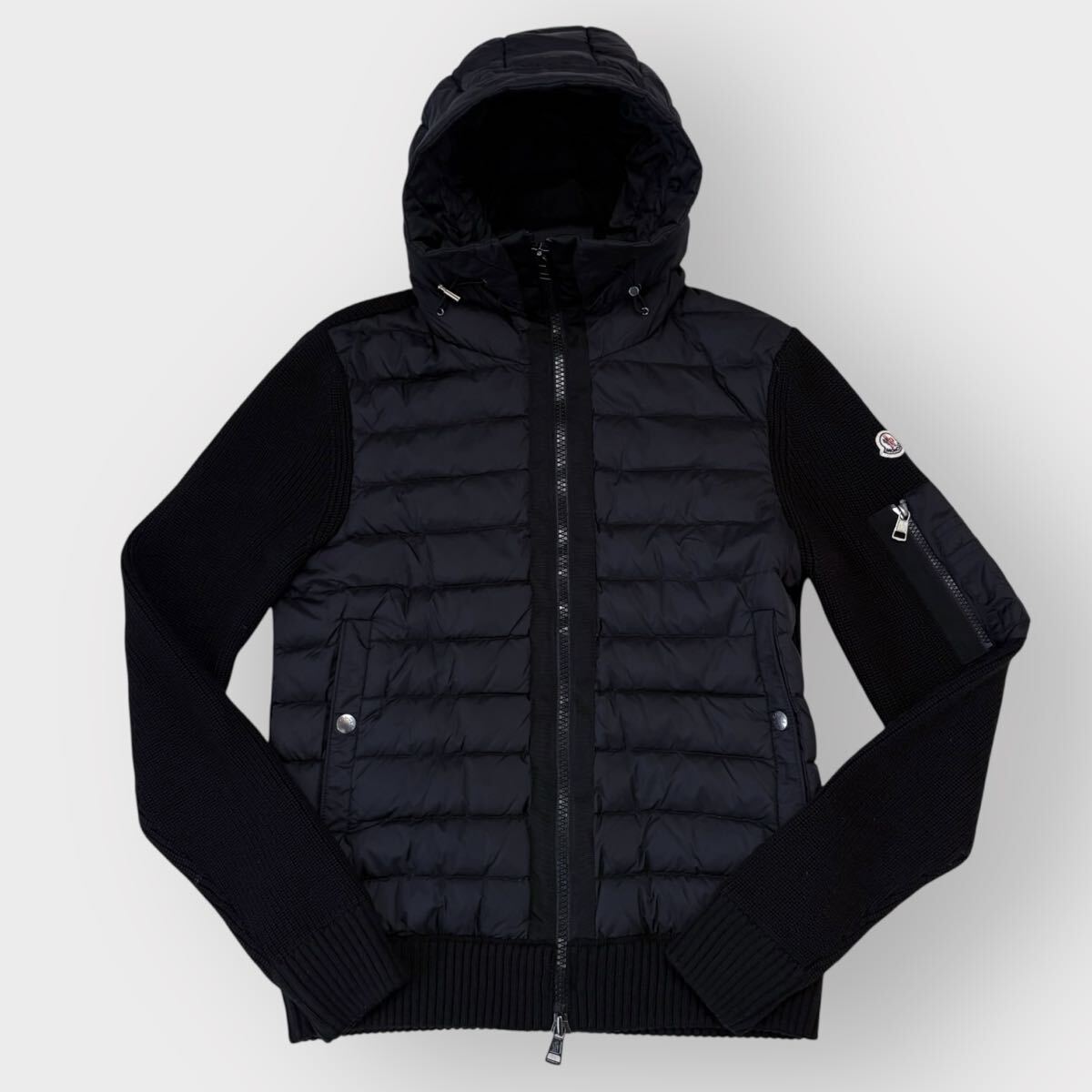 S・美品 MONCLER モンクレール ハイブリッド ニットダウンジャケット 黒拍卖