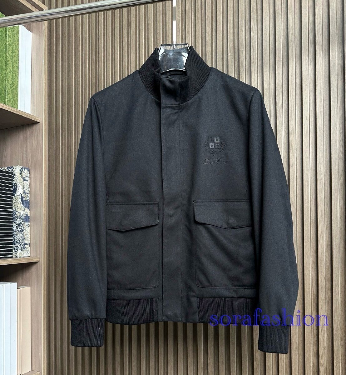 Loro Piana ロロピアーナ メンズジャケット ブルゾン ブラック 2XLサイズ ジップアップ スカジャン アウター ジャンパー スエード 紳士服拍卖