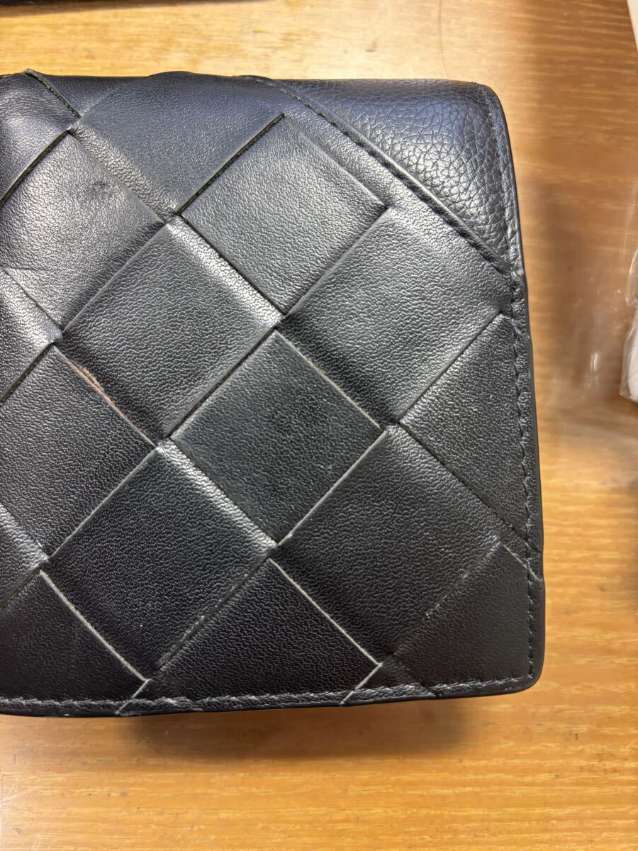 SoNNE黒いレザー編み込み二つ折り財布 財布 二つ折り財布拍卖