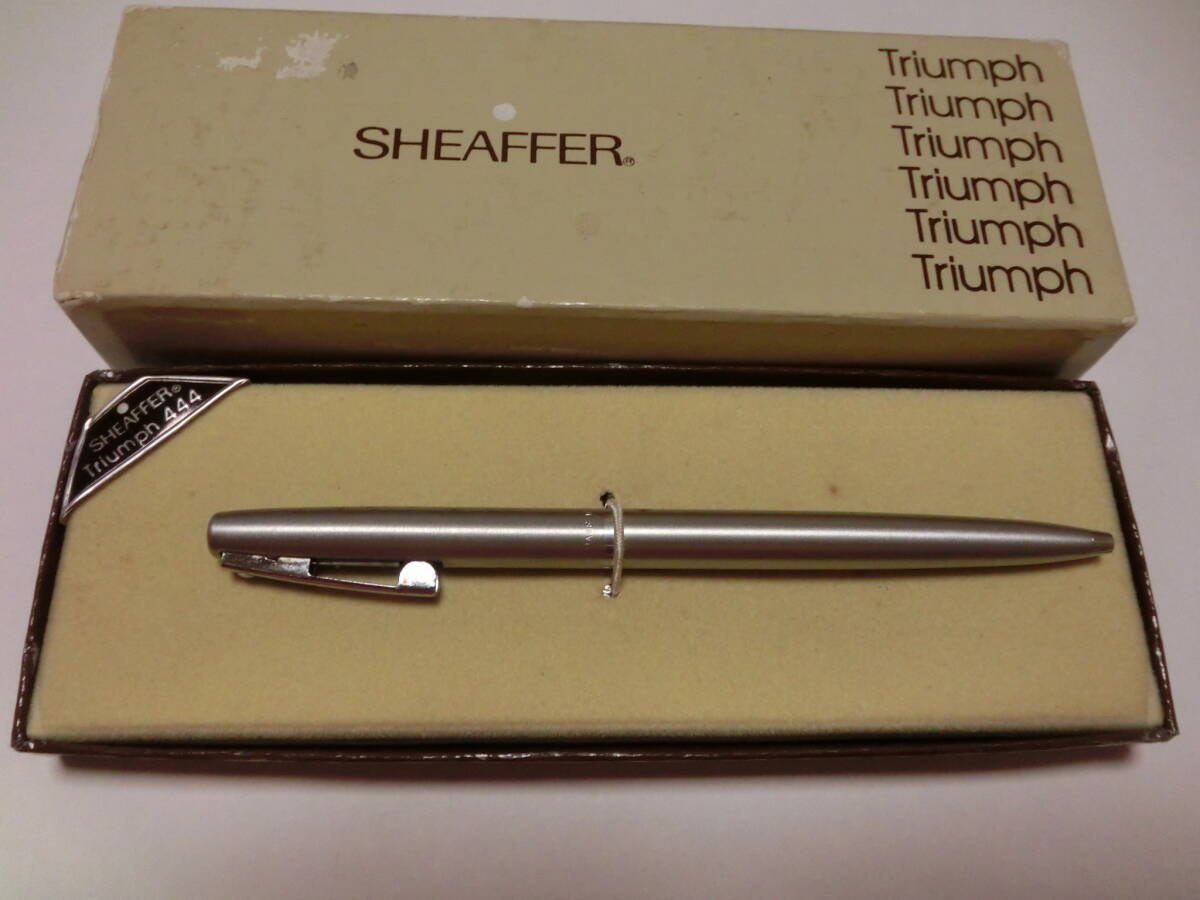当時物*デッドストック*シェーファー*SHEAFFER*ボールペン*インク固まり?*Triumph444?*シルバー*元箱付き*1127-02拍卖