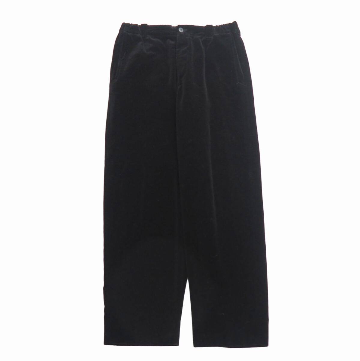 TJ6962+イタリア製*ヴィンテージ*EMPORIO ARMANI/エンポリオアルマーニ*メンズ50*ベロアパンツ/スラックス*無地*ウエストゴム*ブラック系拍卖