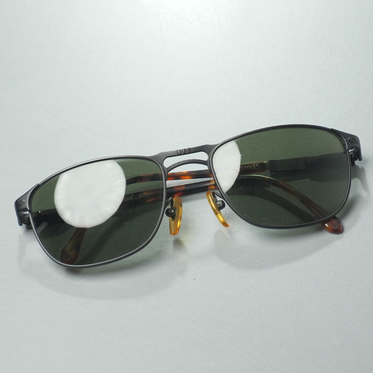 GS4901//イタリア製*ペルソール/Persol*メンズ/ウェリントン/サングラス/バネ蝶番/ブラック×トータスブラウン拍卖