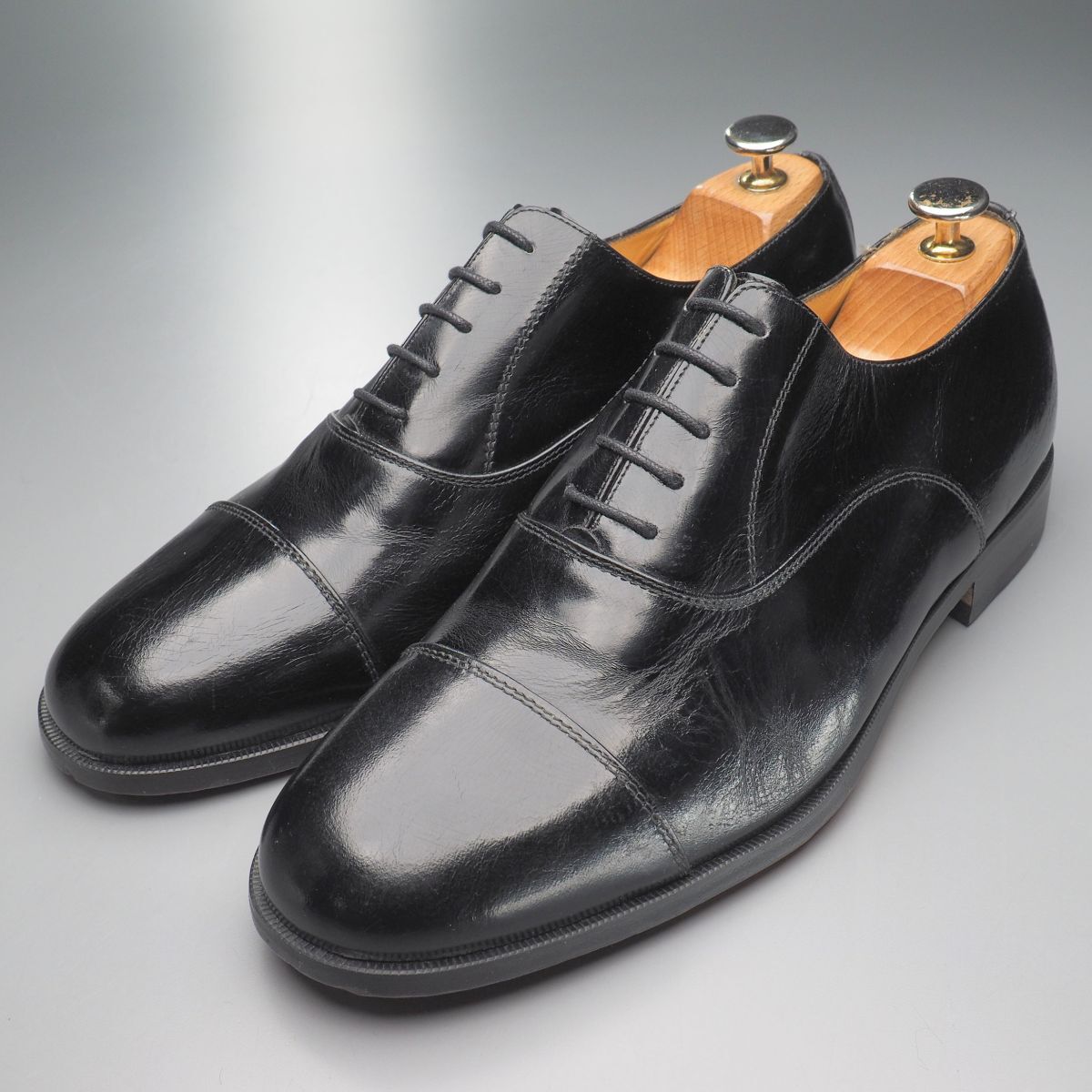 XXXX//デッドストック/メンズ43/サービスシューズ/ミリタリーシューズ/ストレートチップ/キャップトゥ/レザーシューズ/革靴/黒/ブラック拍卖