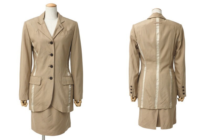 MH9859●Jean Paul GAULTIER FEMME ジャンポールゴルチエ*セットアップ スーツ*ジャケット*ブレザー*ミニ スカート*サイズ40*ブラウン系拍卖