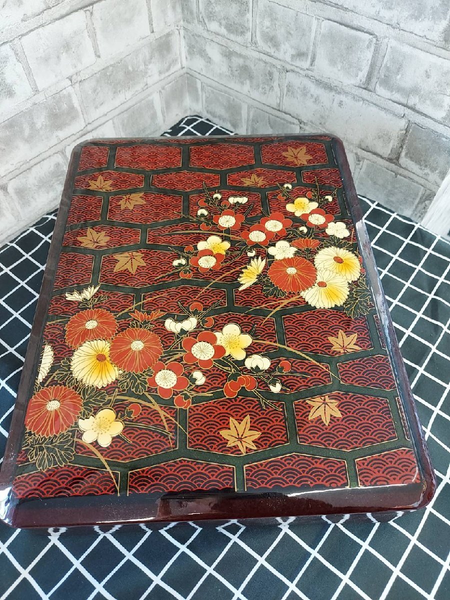 漆塗り 文箱 文庫箱 書類箱 収納箱 漆器箱 木箱 収納ケース 飾箱 硯箱 小物入れ そろばん 工芸品 和風収納 書類入れ 和モダン拍卖