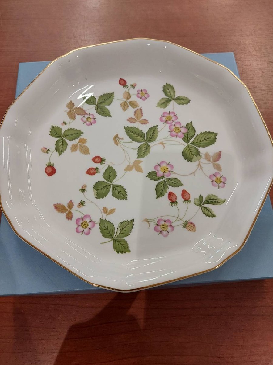 WEDGWOOD ウェッジウッド ワイルドストロベリー オクタゴナルディッシュ 25㎝ プレート 皿 ②拍卖