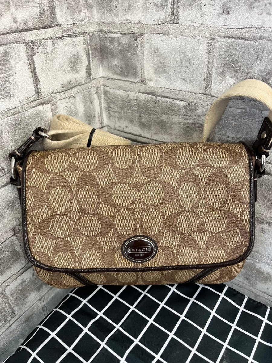 COACH コーチ EST.1941 ショルダーバッグ シグネチャー 茶 肩掛け 斜め掛け ショルダー バック拍卖