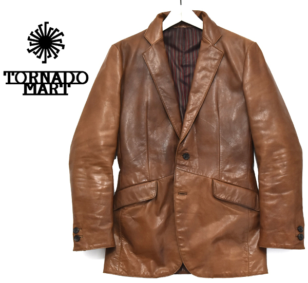 TORNADO MART トルネードマート レザー テーラードジャケット 牛革(バッファーロー)本革 ブラウン 茶 サイズM TLE-4506拍卖