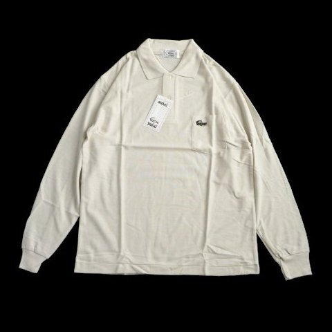 新品 seimi クロコダイル刺繍 長袖 ポロシャツ M メンズ MA 紳士 アイボリー ワニ 鰐 長袖シャツ拍卖