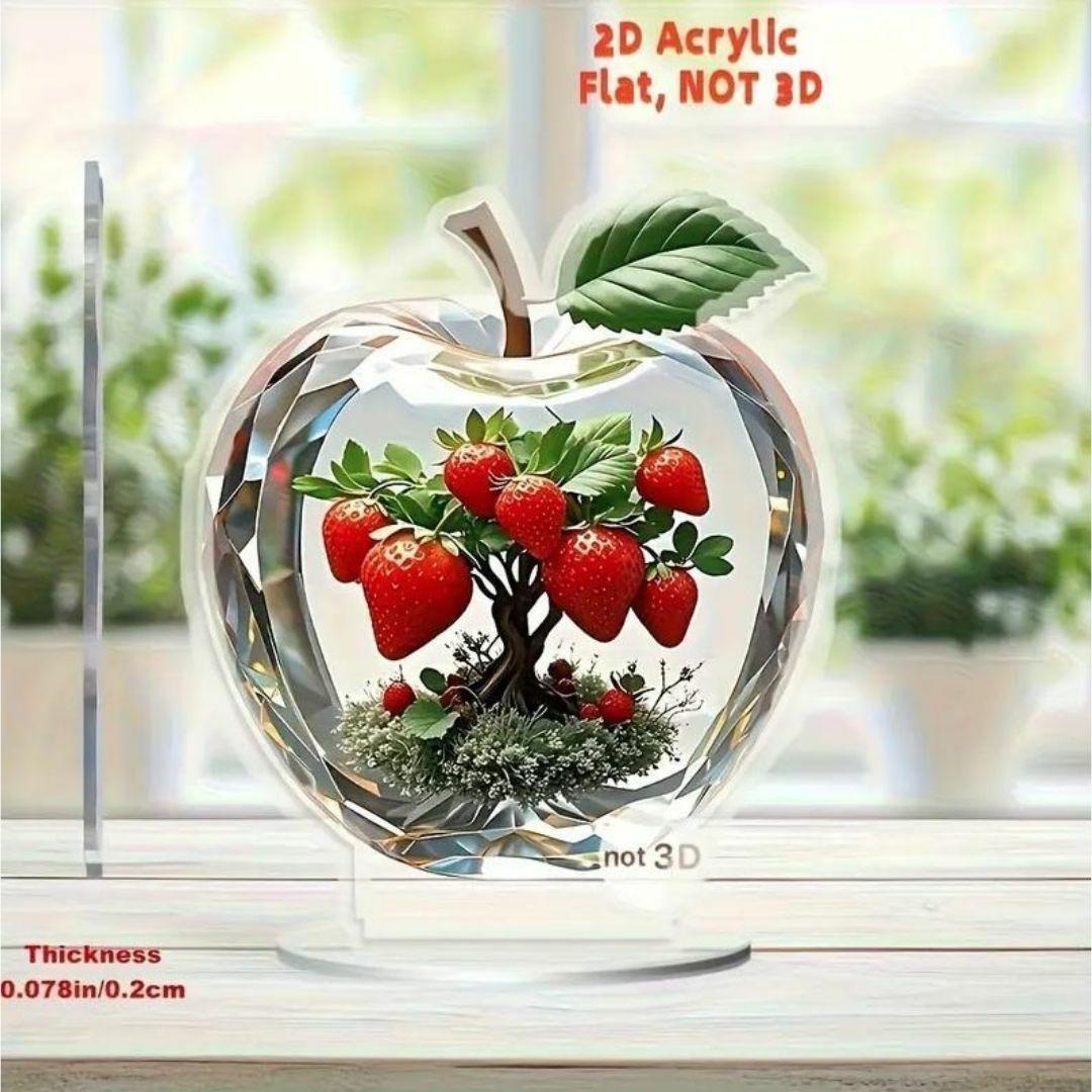 2D フラット アクリルスタンド リンゴ 苺 いちご 置物 0052拍卖