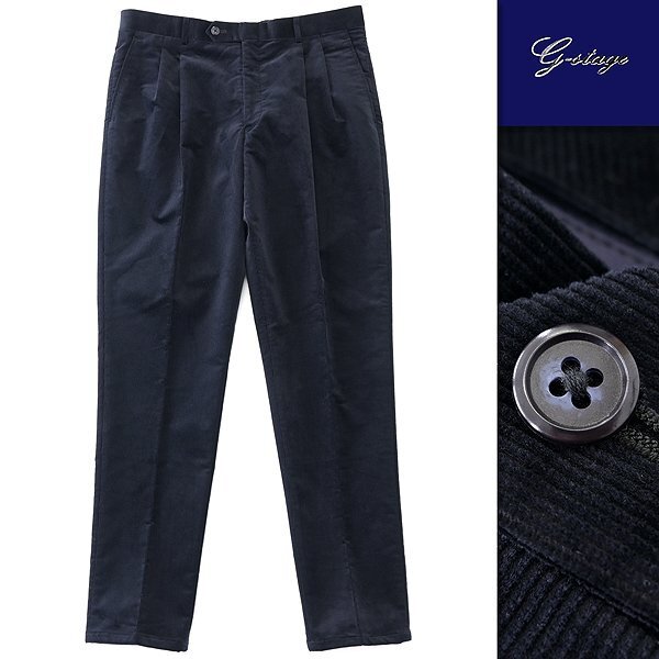 新品 ジーステージ 裏起毛 ストレッチ コーデュロイ パンツ 48(L) 紺 【4-20512_10_48】 秋冬 メンズ テーパード スラックス ネイビー拍卖