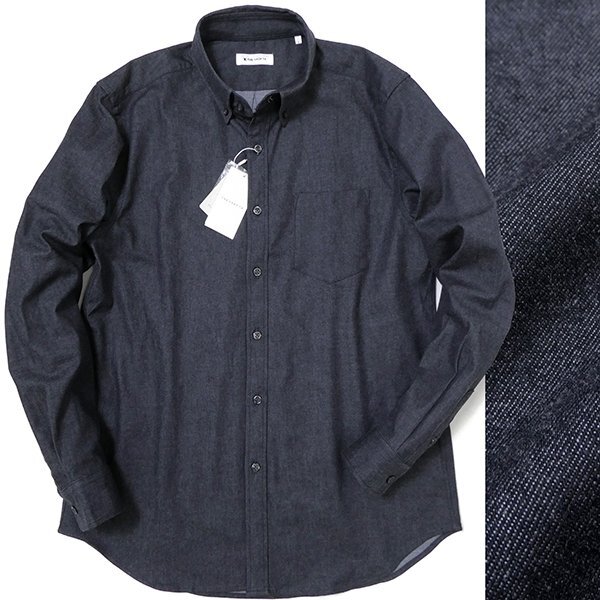 新品 タケオキクチ EVER DENIM ストレッチ デニム BD シャツ XL 紺 【I44444】 THE SHOP TK メンズ ウォッシャブル コットン ボタンダ拍卖