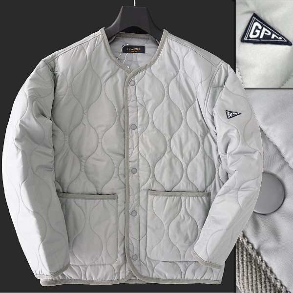 新品 Grand PARK ニコル 中綿 キルティング ノーカラー ブルゾン 48(L) 薄灰 【J44921】 NICOLE 秋冬 メンズ ジャケット インナー拍卖