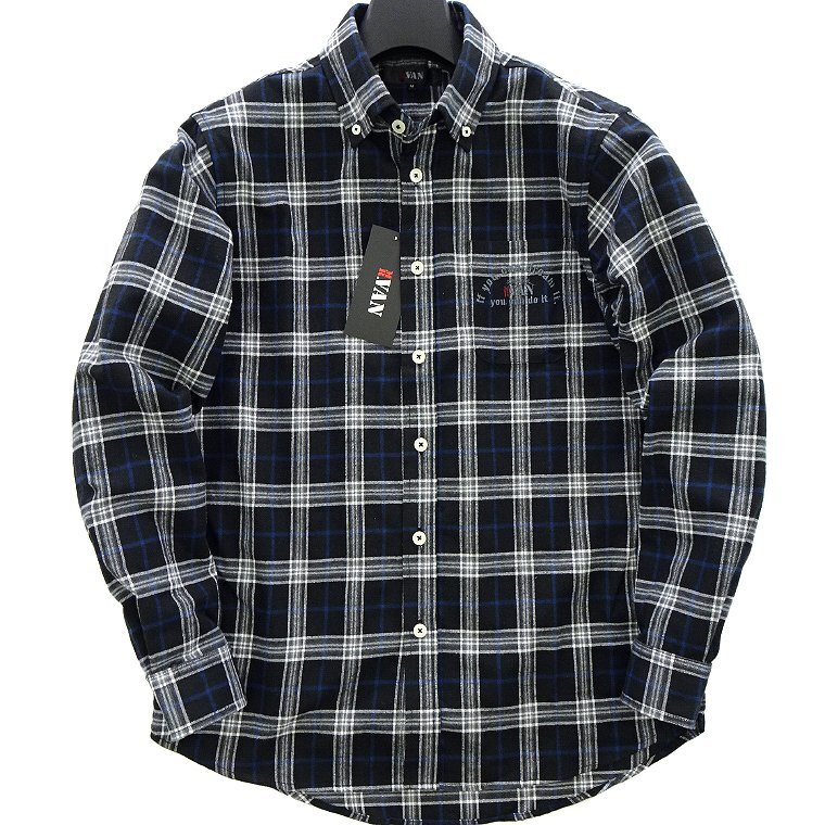 新品 ミスターヴァン 2024秋冬 チェック ビエラ シャツ M 黒 【va244037_99_M】 MR.VAN ネルシャツ メンズ ボタンダウン 長袖 起毛拍卖