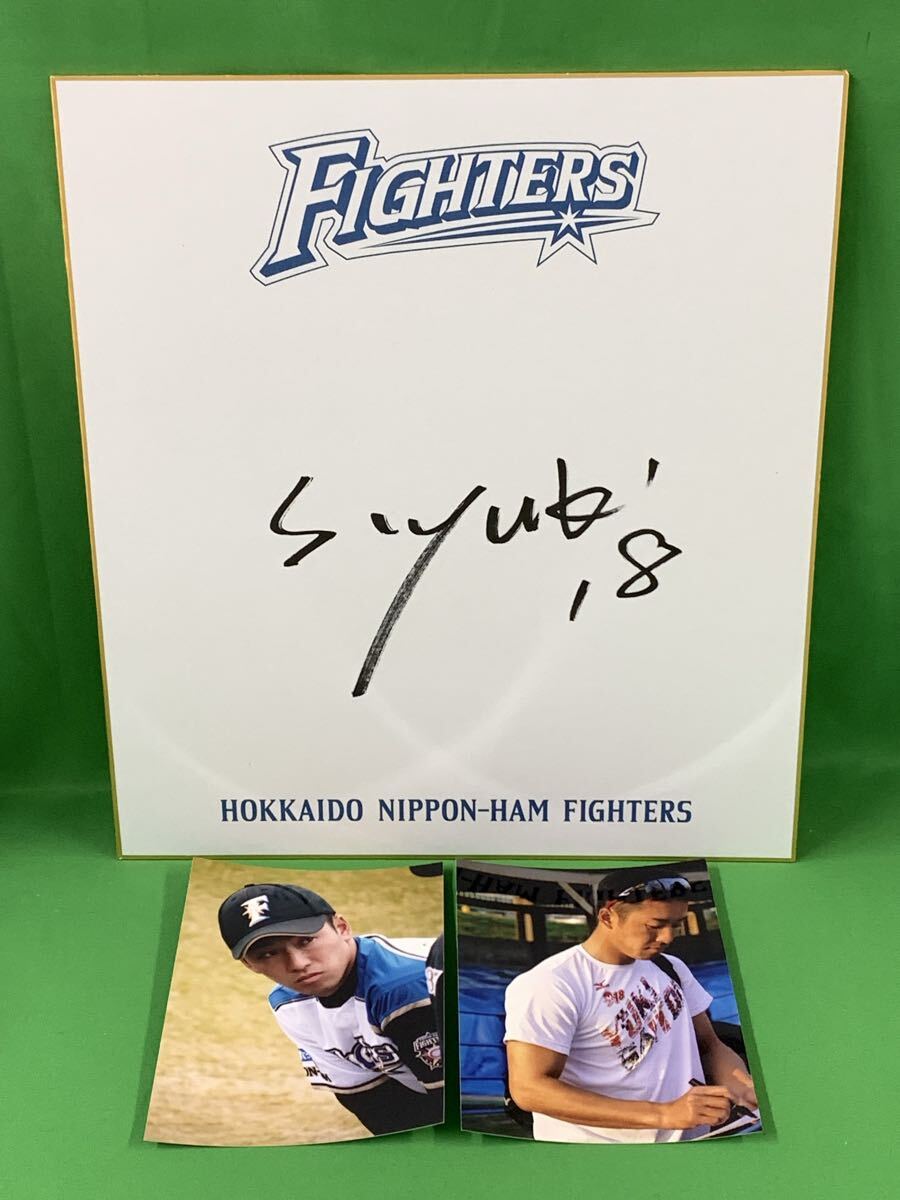 日本ハムファイターズ 斎藤佑樹 #18 直筆サイン入り 色紙 球団ロゴ入り フォト付き A-22拍卖