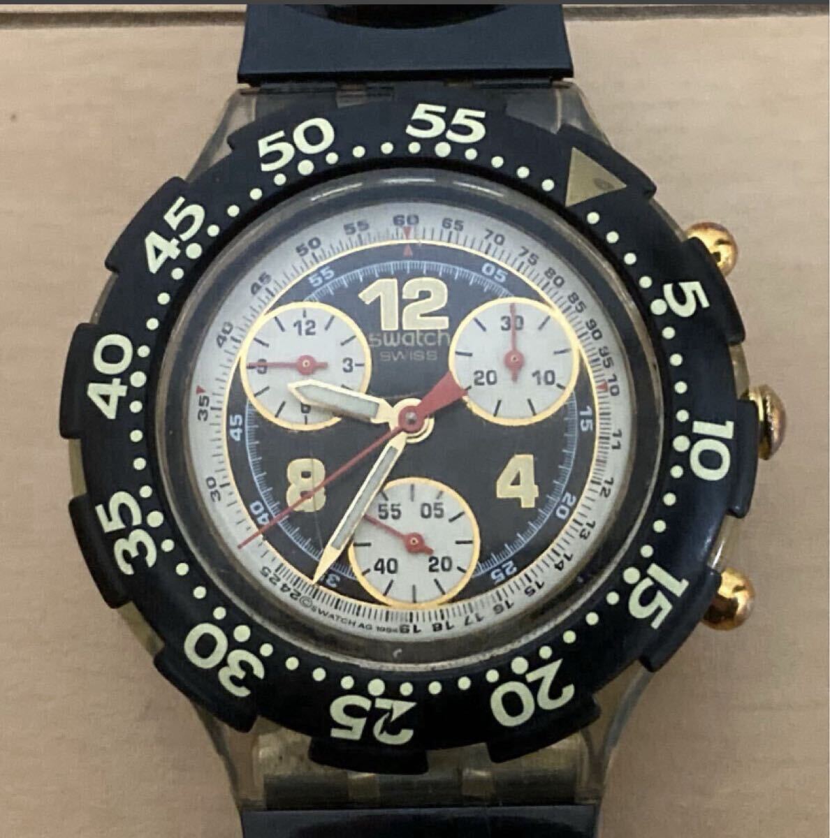 【デッドストック★完動品】Swatch●スウォッチ●メンズ腕時計●1995年●初代アクアクロノ●Pointbreak●蛇腹ベルト●22JEWELS●SWISS拍卖