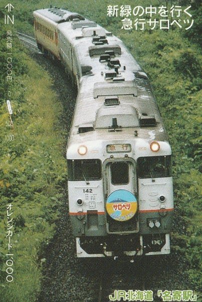 新緑の中を行く急行サロベツ JR北海道名寄駅オレンジカード拍卖