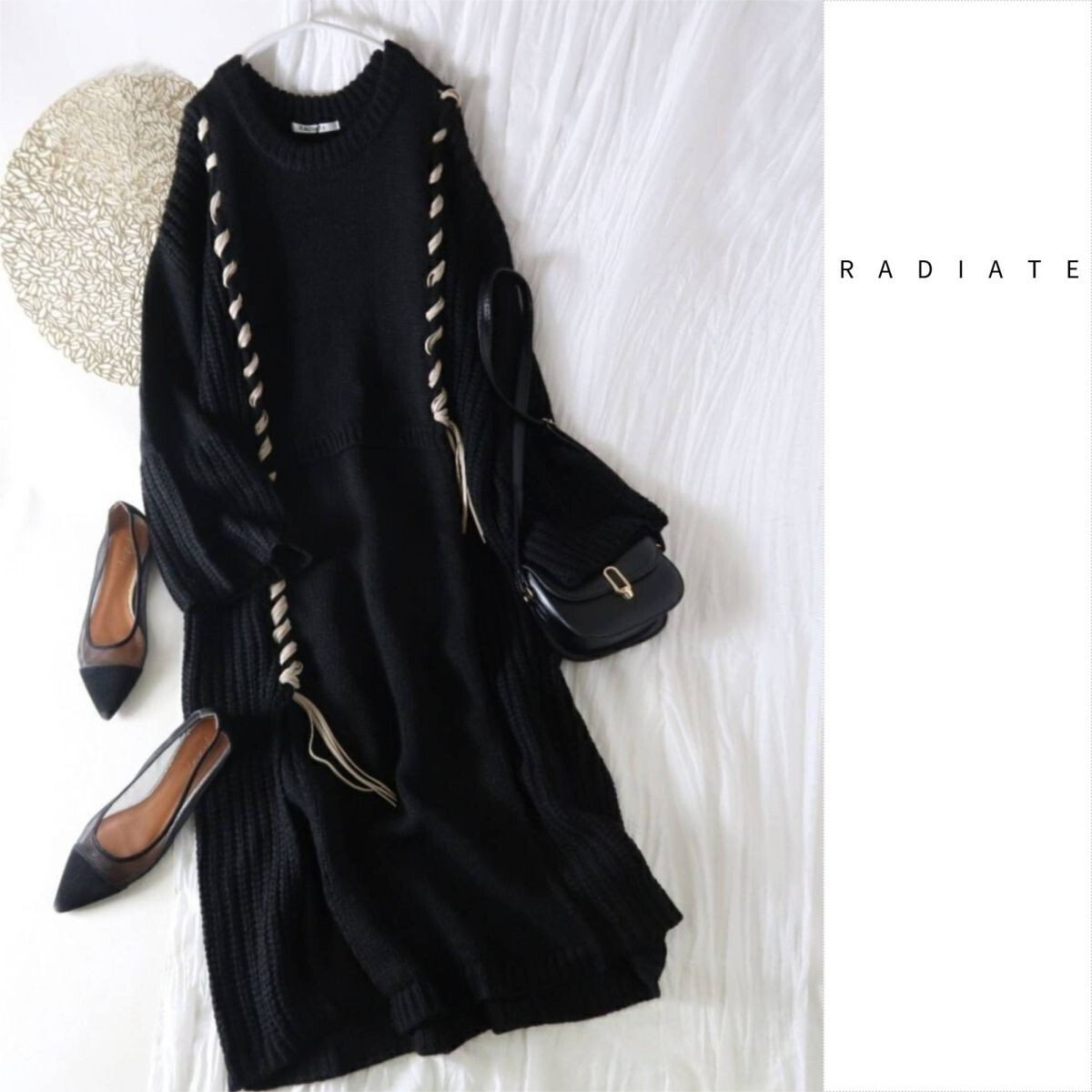 新品☆1.7万☆2022AW☆ラディエイト RADIATE☆ビッグステッチニットワンピース SCOT CLUB☆R-O 0484拍卖