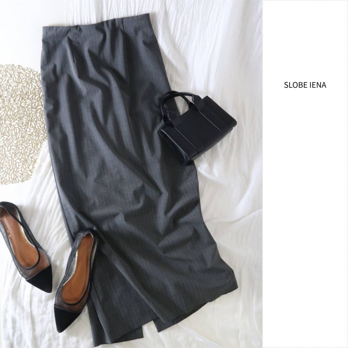 1.2万☆超美品☆2023AW☆イエナ SLOBE IENA☆洗える ピンストライプ柄 トロペンシルスカート 36サイズ☆R-O 6260拍卖