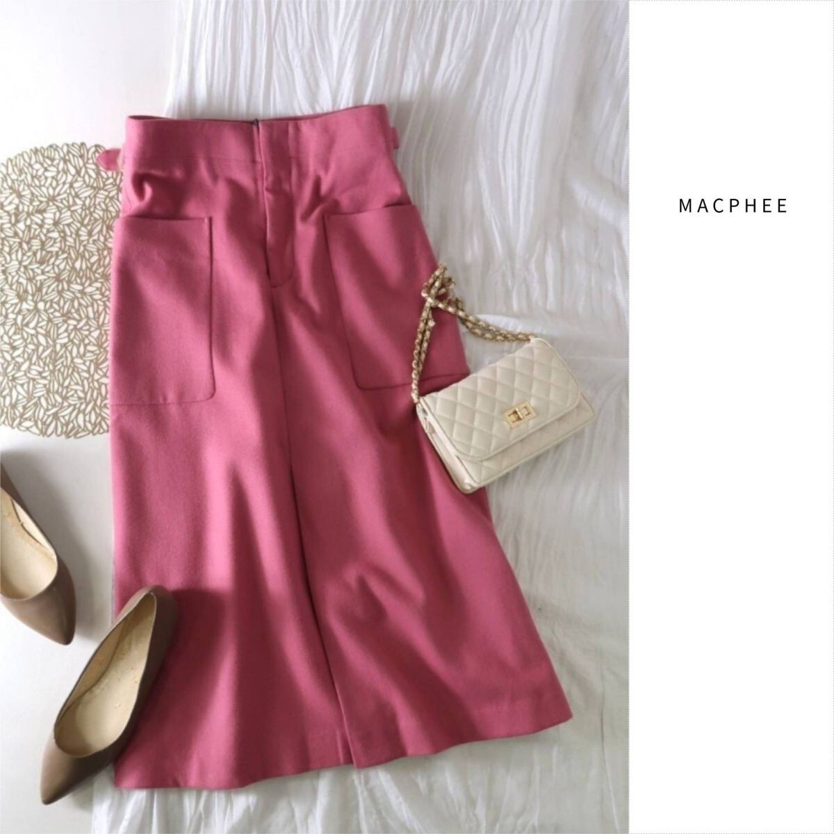 新品☆1.7万☆トゥモローランド/マカフィー MACPHEE☆ウール100% ウールフランネル トラペーズスカート☆A-O 1291拍卖