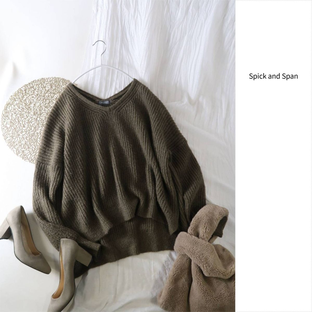 1.3万☆スピック&スパン Spick and Span☆FELINAE モヘヤVネックニットプルオーバー☆M-B 6282拍卖