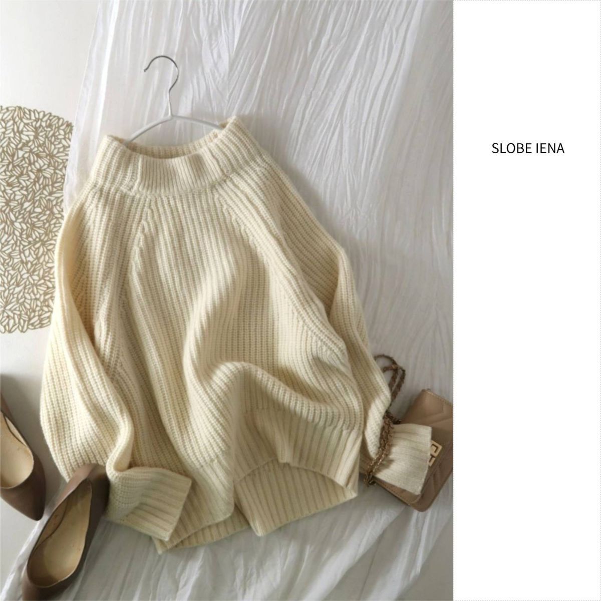 1.3万☆イエナ SLOBE IENA☆ウール 畦ヘンケイドルマンニット☆M-B 0884拍卖