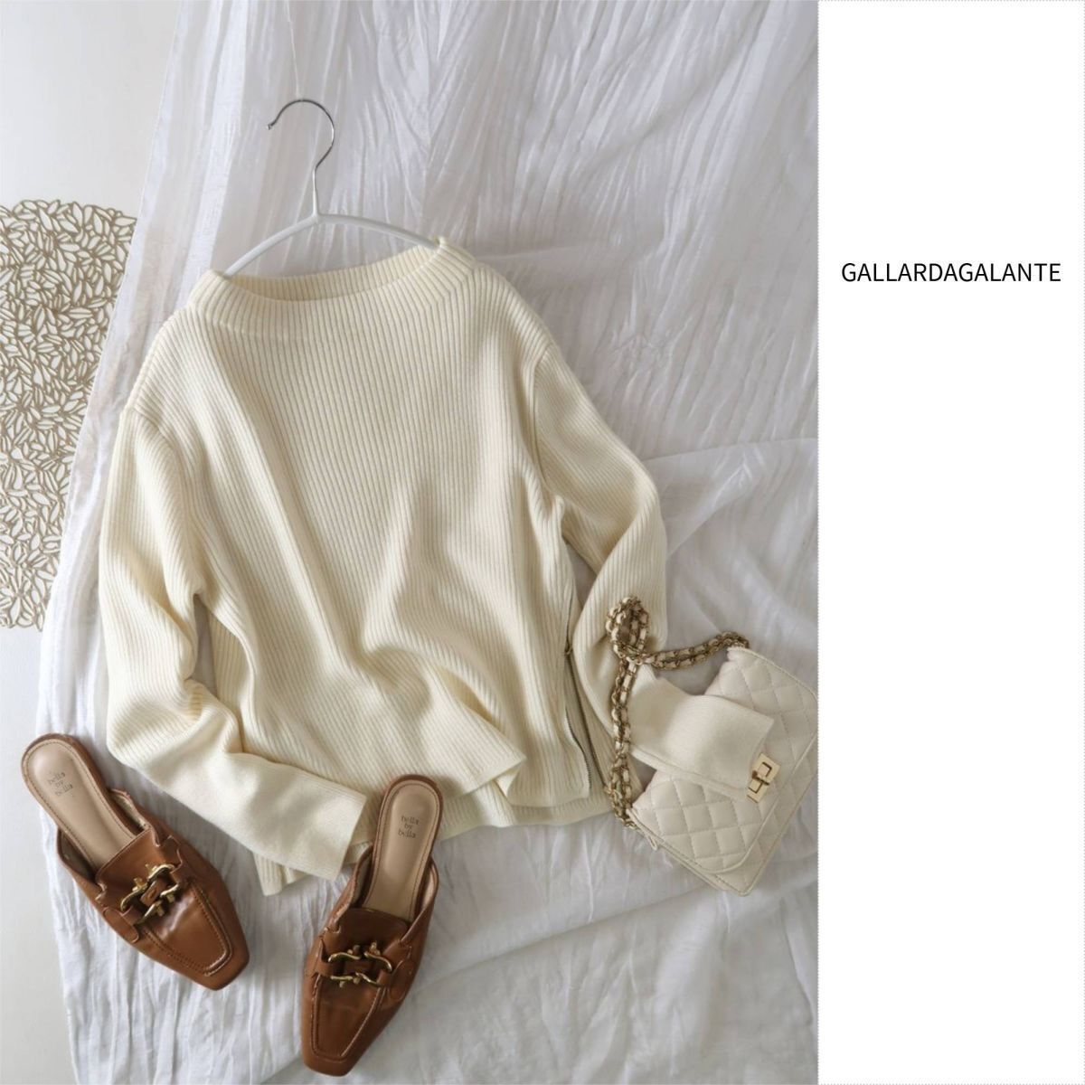 1.7万☆ガリャルダガランテ GALLARDAGALANTE☆洗える サイドジップニット Fサイズ☆E-M 6076拍卖