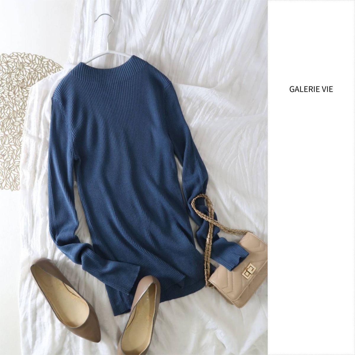 1.9万☆トゥモローランド/ギャルリー ヴィー GALERIE VIE☆プルミエールウールリブ ビルドネックプルオーバー Sサイズ☆E-M 6073拍卖