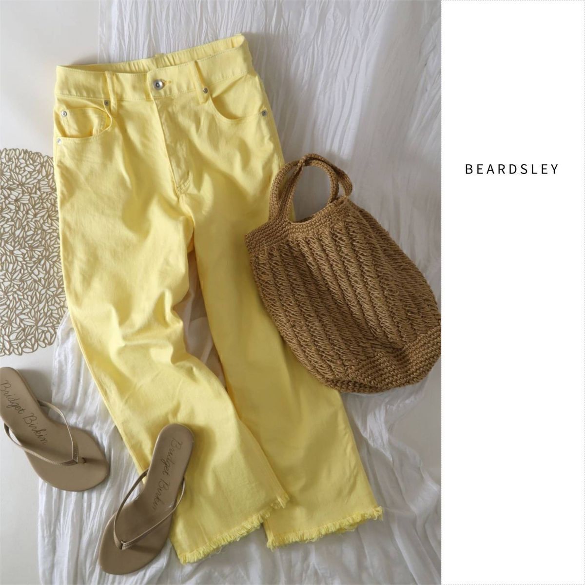 2.2万☆ビアズリー BEARDSLEY☆洗える カットオフデニムパンツ 1サイズ☆M-S 4170拍卖