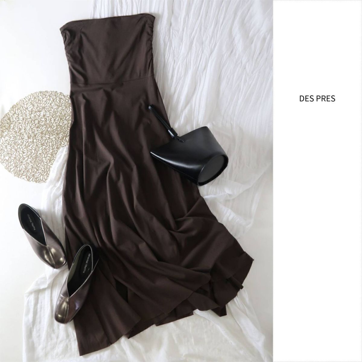 トゥモローランド/デ・プレ DES PRES☆2WAY フレアスカート ワンピース 1サイズ 日本製☆E-M 5373拍卖