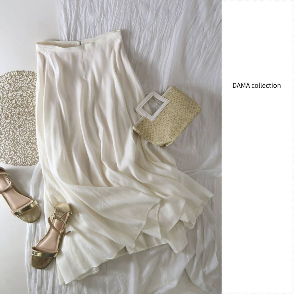 新品☆ダーマ コレクション DAMA collection☆リネン混 フレアロングスカート 61-89サイズ☆M-S 4819拍卖