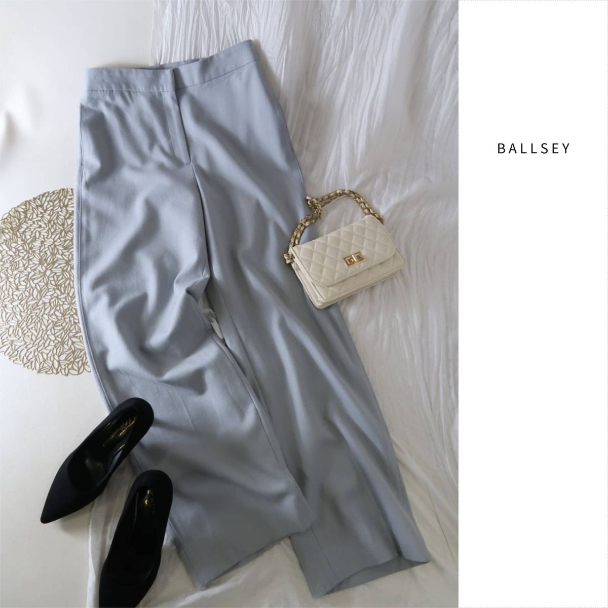 2.3万☆トゥモローランド/ボールジィ BALLSEY☆デュアルストレッチウール ストレートパンツ 日本製☆A-O 6307拍卖