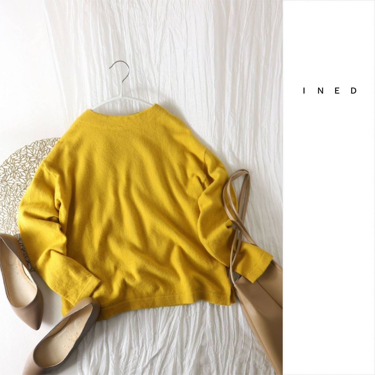 1万☆イネド INED☆洗える 毛100% 大人リュクスなボトルネックニット 9サイズ☆A-O 6334拍卖