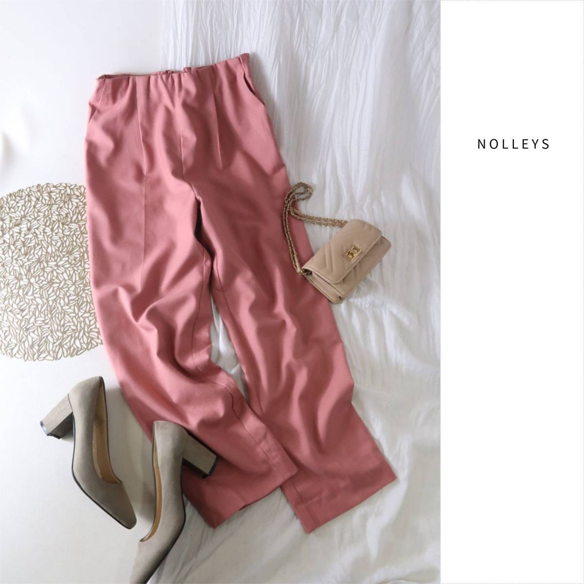 1.3万☆ノーリーズ NOLLEYS☆洗える インゴムテーパードパンツ 38サイズ 日本製☆A-O 6201拍卖