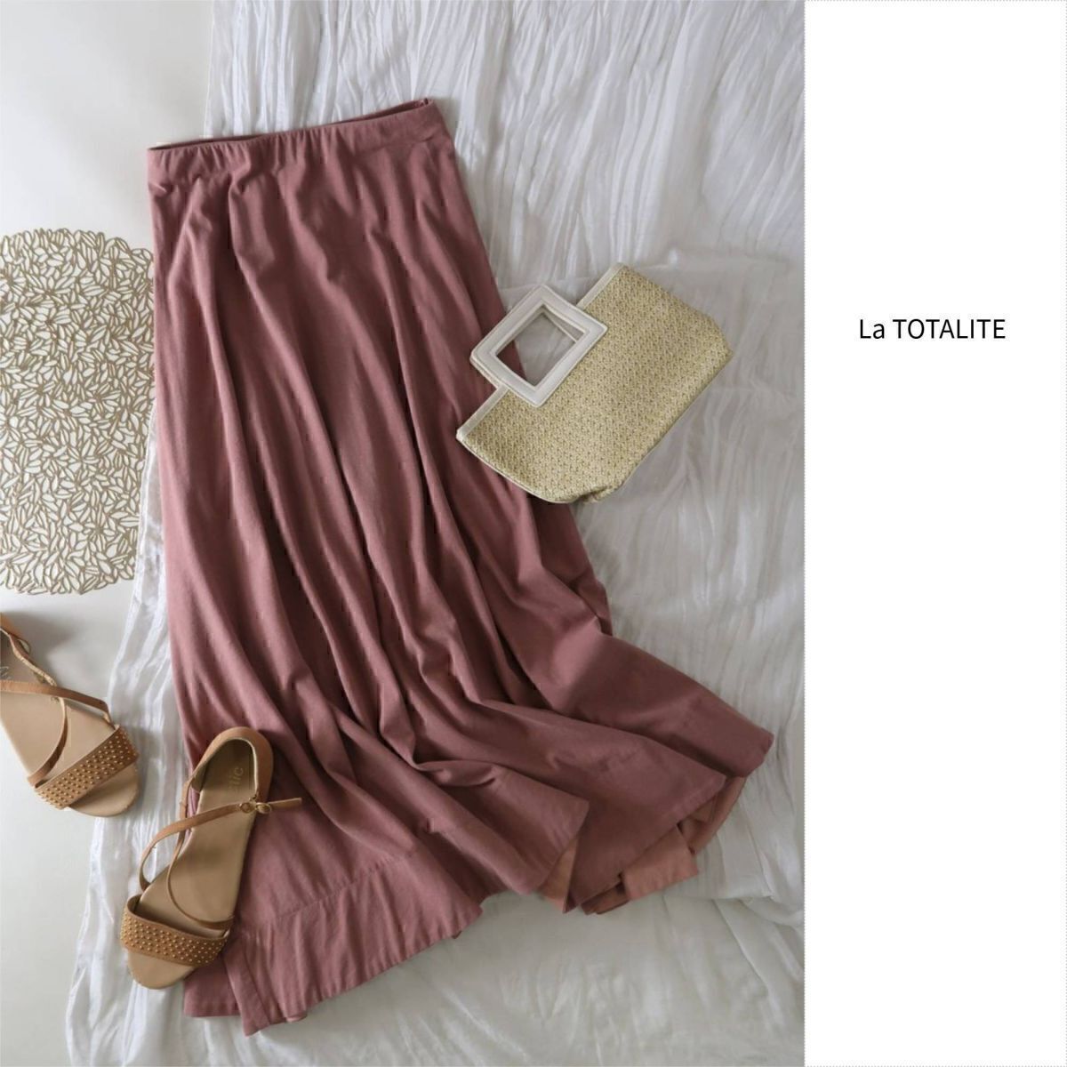 1.3万☆ラ トータリテ La TOTALITE☆洗える レアルツイストフレアスカート 36サイズ 日本製☆E-M 3932拍卖