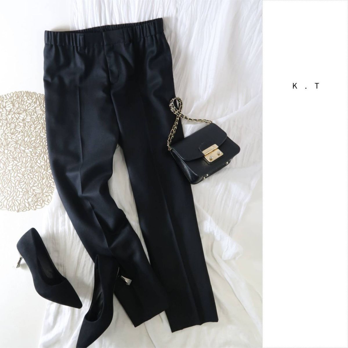 新品☆ケーティー K.T☆洗える 毛100% ウエストゴム センタープレス パンツ 9サイズ☆A-O 6208拍卖