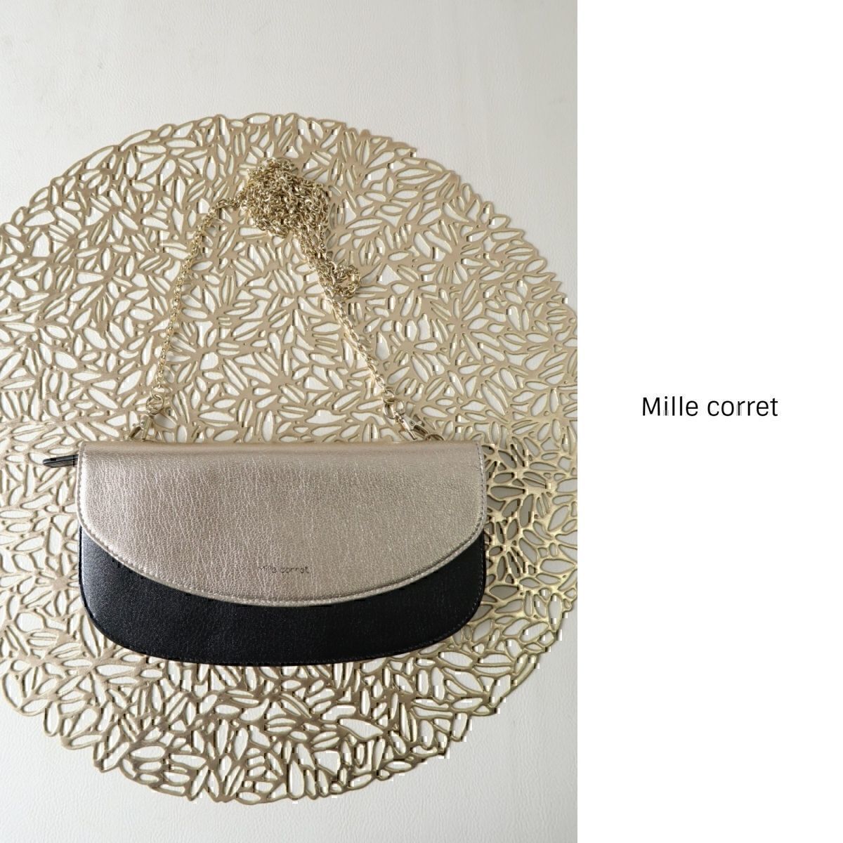 新品☆1.9万☆ミルコレット Mille corret☆本革 3WAY メタリック ウォレットバッグ ☆A-O 1352拍卖