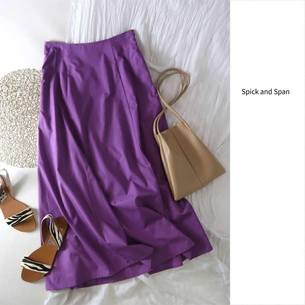 1.4万☆スピック&スパン Spick and Span☆洗える ライトコットンフレアースカート 38サイズ☆M-S 4080拍卖