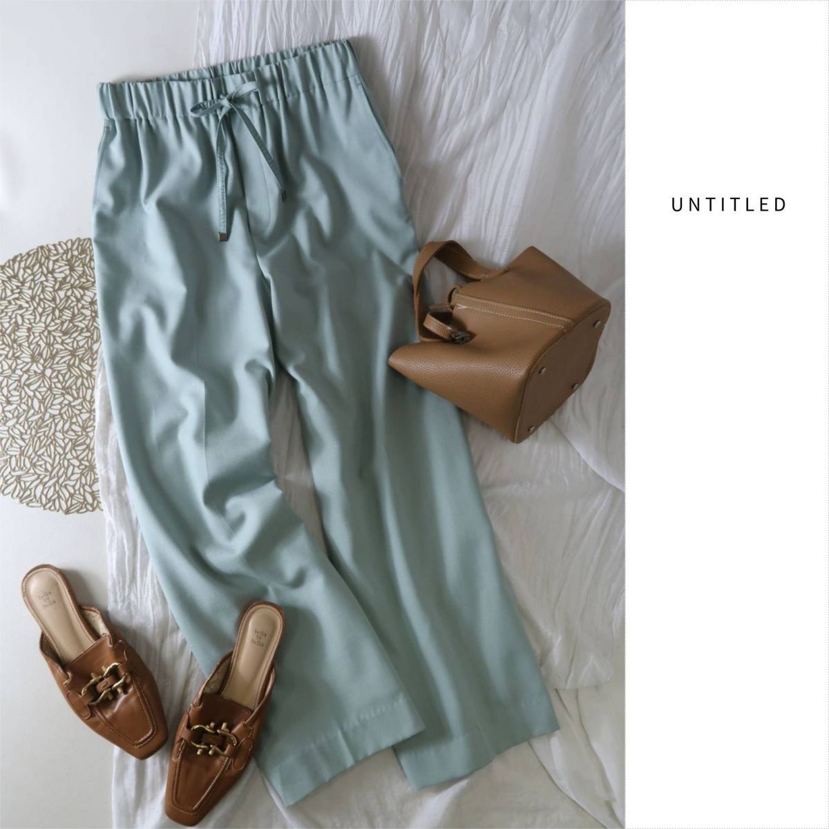 1.9万☆超美品☆アンタイトル UNTITLED☆洗える アナスタシアツイルイージーパンツ 1サイズ 日本製☆A-O 6205拍卖